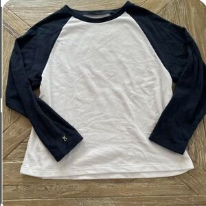 GUC Dudley Stephens white/navy pullover LARGE Fleece